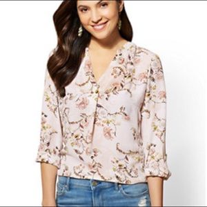 New York & Company Soho Paisley and Floral Blouse